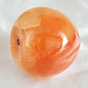 Vintage 1970s Alabaster calcite stone apple, yellow, pink, orange.